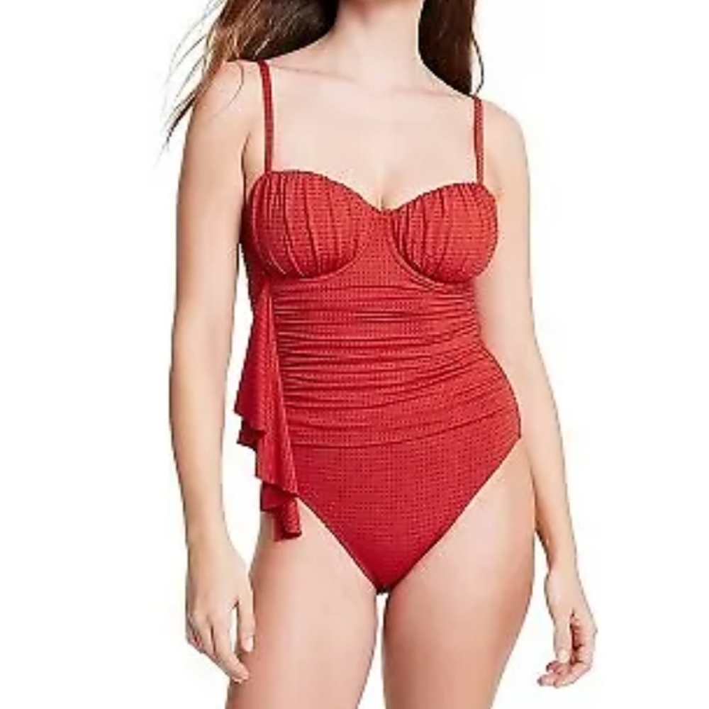 NWT Rhode Red Dotted One Piece Swimsuit Size Small